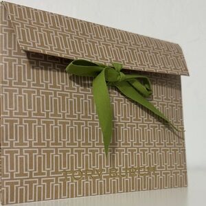 Tory Burch Geometric Envelope with Green Ribbon